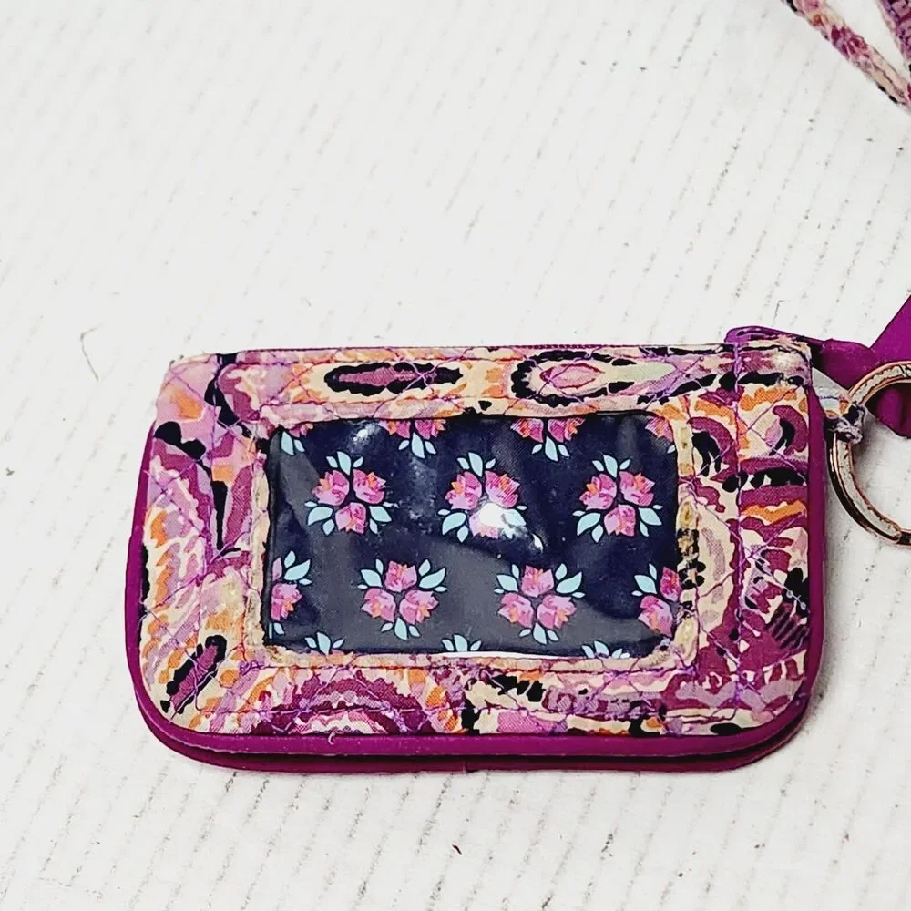 Vera Bradley Dream Tapestry VBJ17 Zip ID Case W/ Lanyard Floral Paisley Embroide - Picture 13 of 16